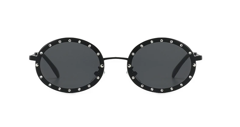 46127 Luxury Diamond Frame Sunglasses Women Fashion Small Size Oval Sunshade Vintage Protection Shades Uv400