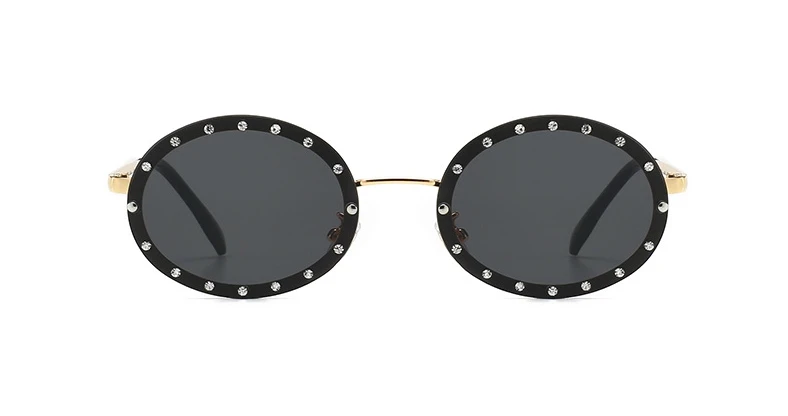 46127 Luxury Diamond Frame Sunglasses Women Fashion Small Size Oval Sunshade Vintage Protection Shades Uv400
