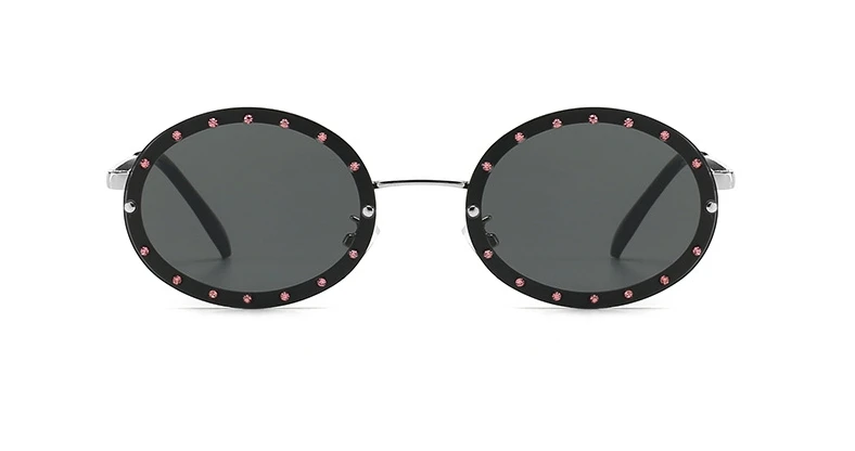 46127 Luxury Diamond Frame Sunglasses Women Fashion Small Size Oval Sunshade Vintage Protection Shades Uv400