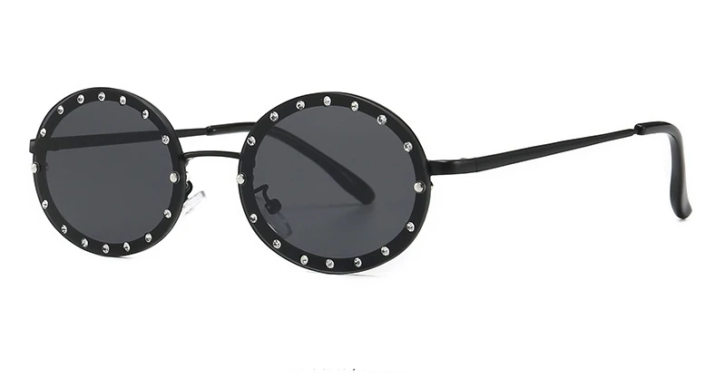 46127 Luxury Diamond Frame Sunglasses Women Fashion Small Size Oval Sunshade Vintage Protection Shades Uv400