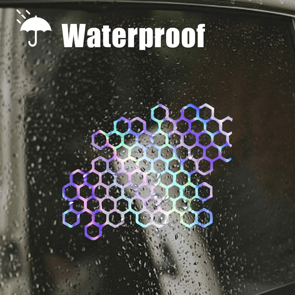 Motorcycle Sticker Honeycomb Waterproof Stickers Helmet Decals Car Stickers Bumper Creative Decoration Sticker Car Accessories