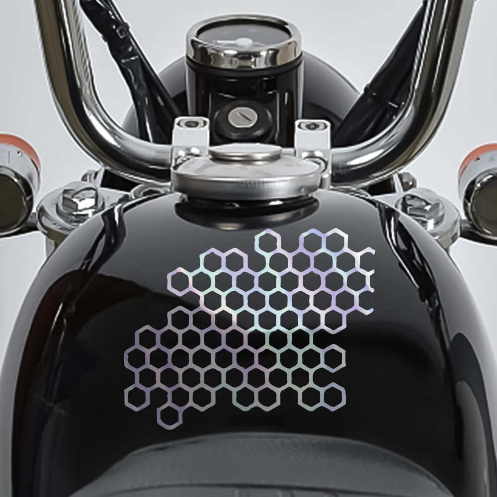 Motorcycle Sticker Honeycomb Waterproof Stickers Helmet Decals Car Stickers Bumper Creative Decoration Sticker Car Accessories