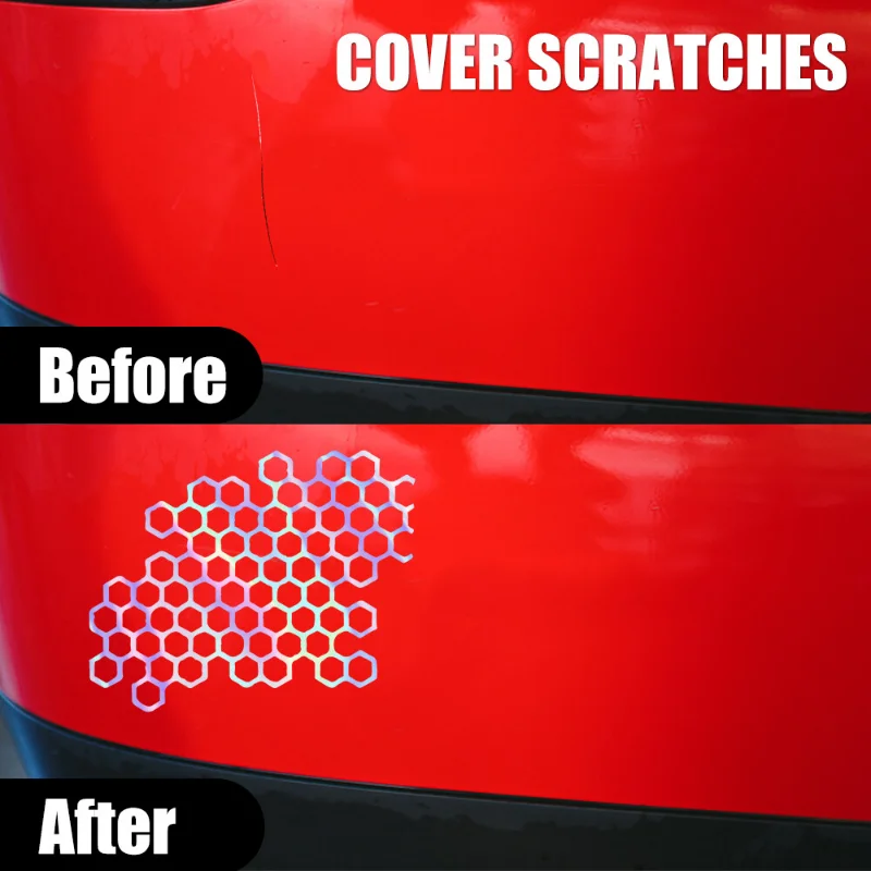 Motorcycle Sticker Honeycomb Waterproof Stickers Helmet Decals Car Stickers Bumper Creative Decoration Sticker Car Accessories
