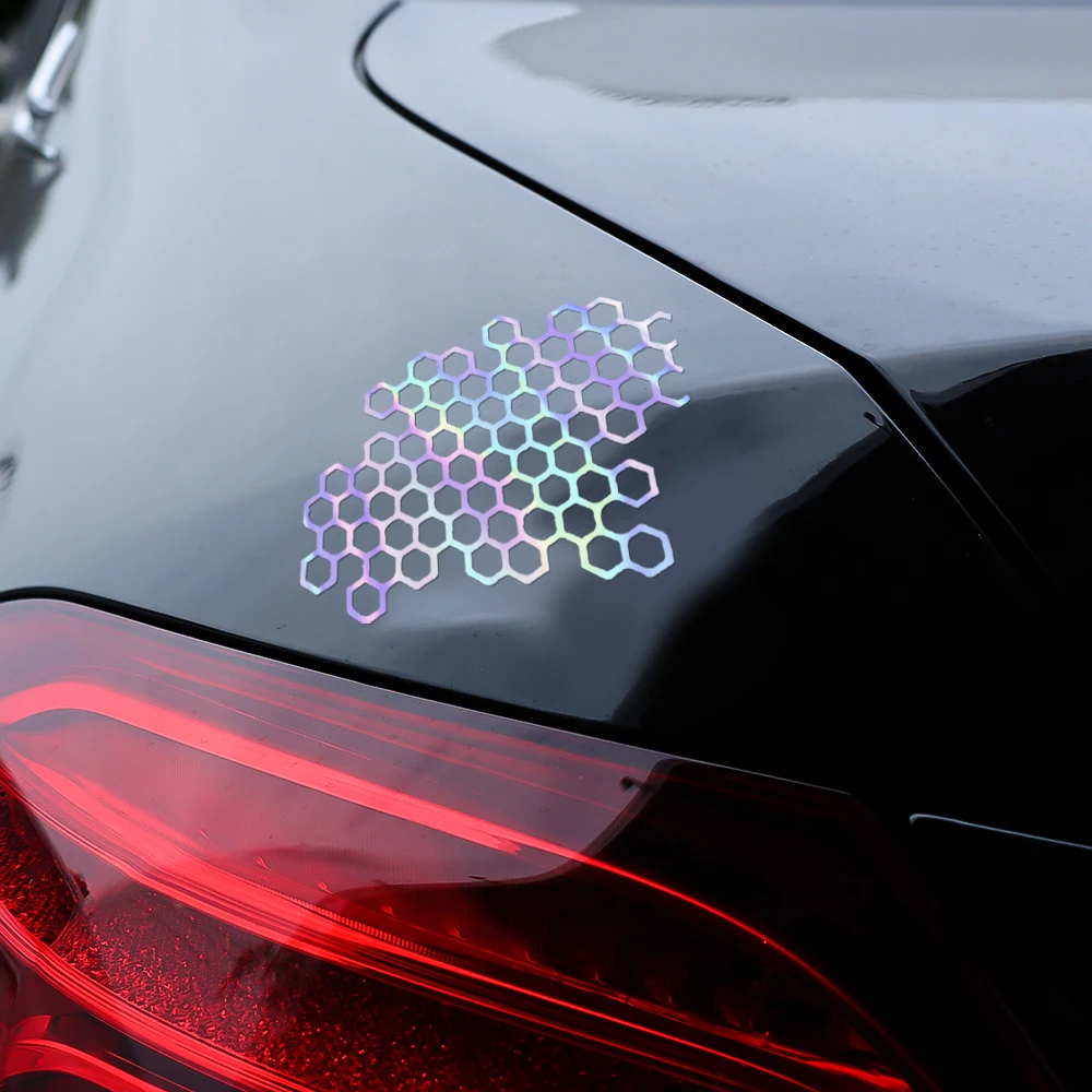 Motorcycle Sticker Honeycomb Waterproof Stickers Helmet Decals Car Stickers Bumper Creative Decoration Sticker Car Accessories