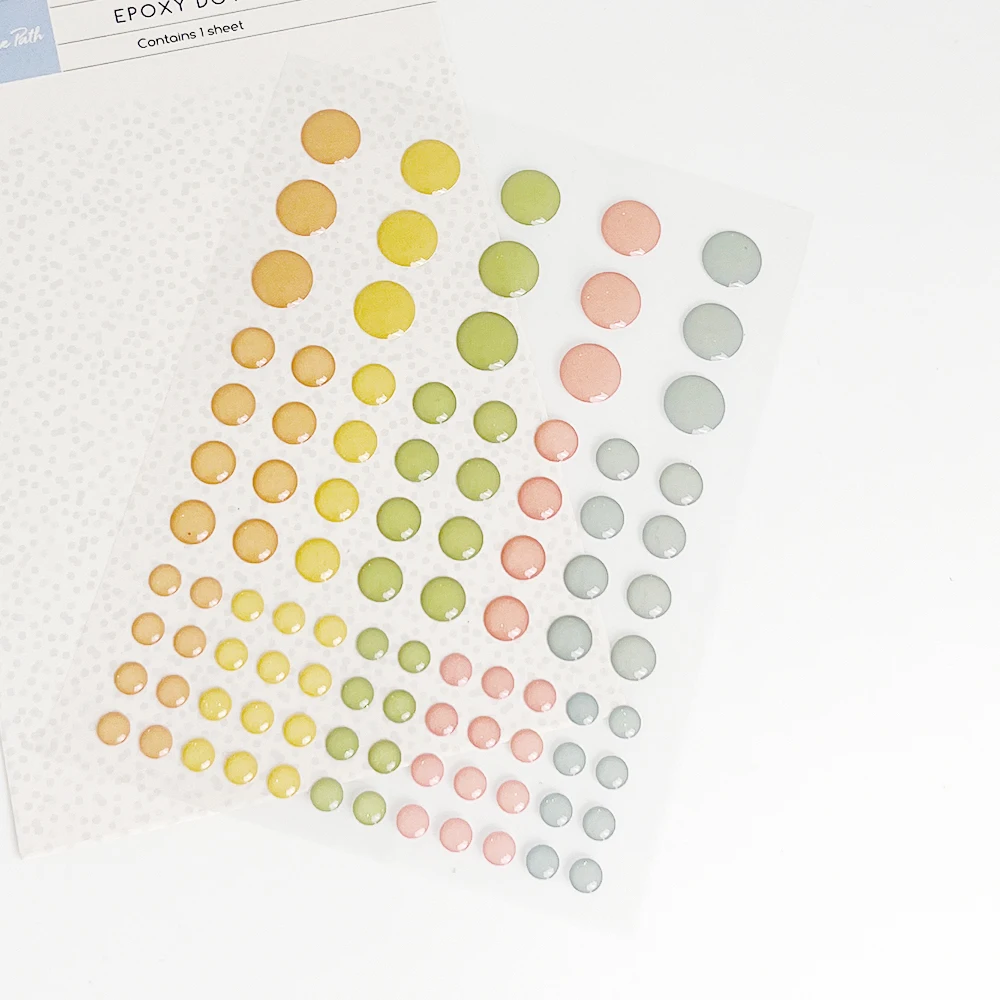Creative Path Small Glitter Scrapbooking Enamel Dot Stickers Colored Epoxy Resin Round Journaling Mini Stickers For DIY Crafting