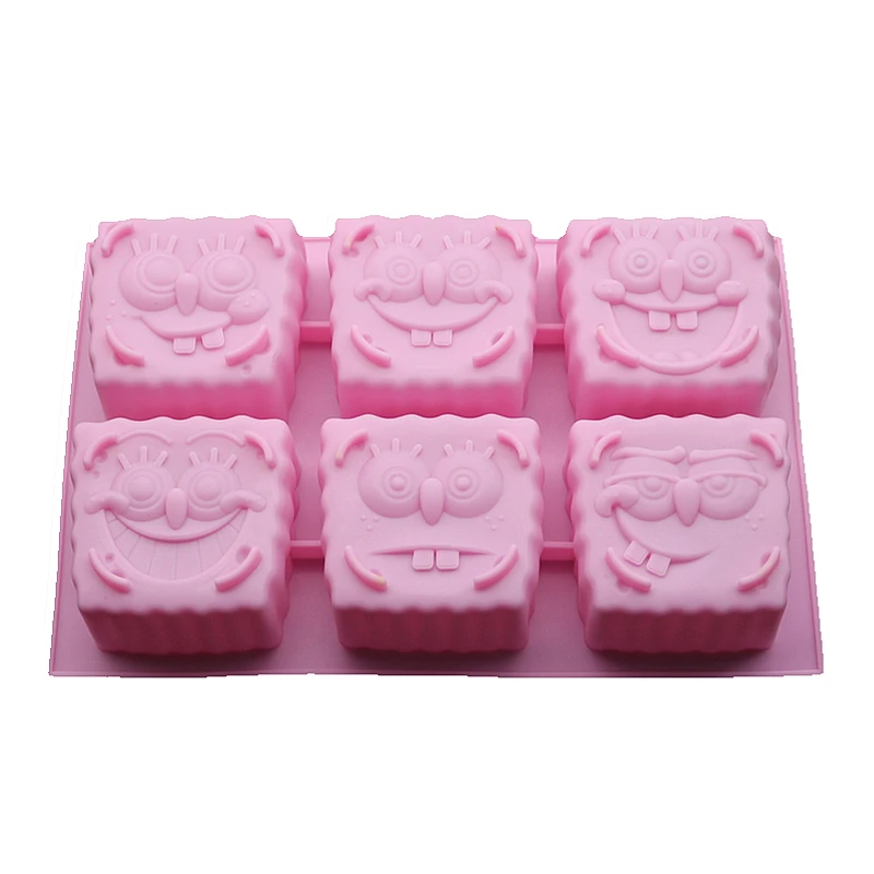 6 Hole Silicone Mold Chocolate Soap Mold Fondant Patisserie Candy Bar Mould Decoration Cake Baking Accessories Bakeware Tool