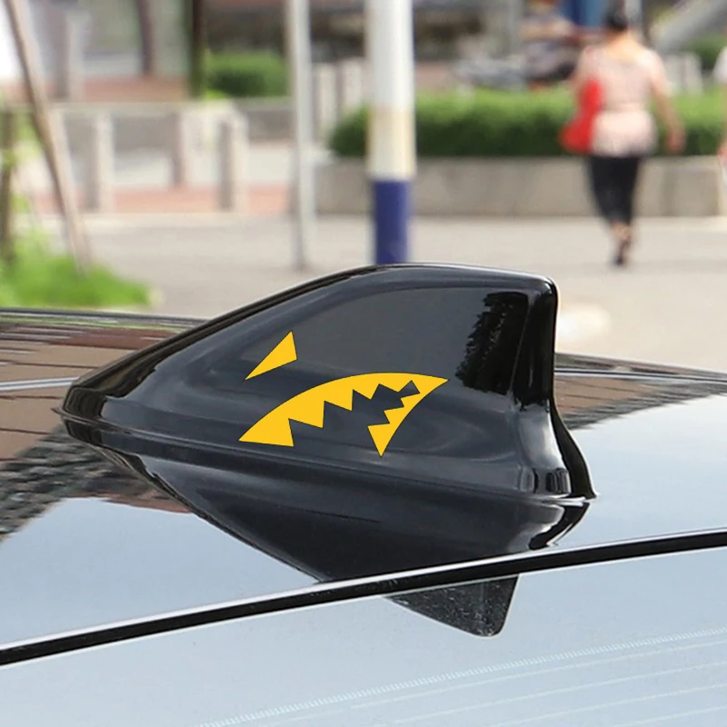 Car Antenna Shark Mouth Styling Stickers Fashion Reflective Vinyl Decals Shark Fin Antenna Decoration Sticker Accessories Tools