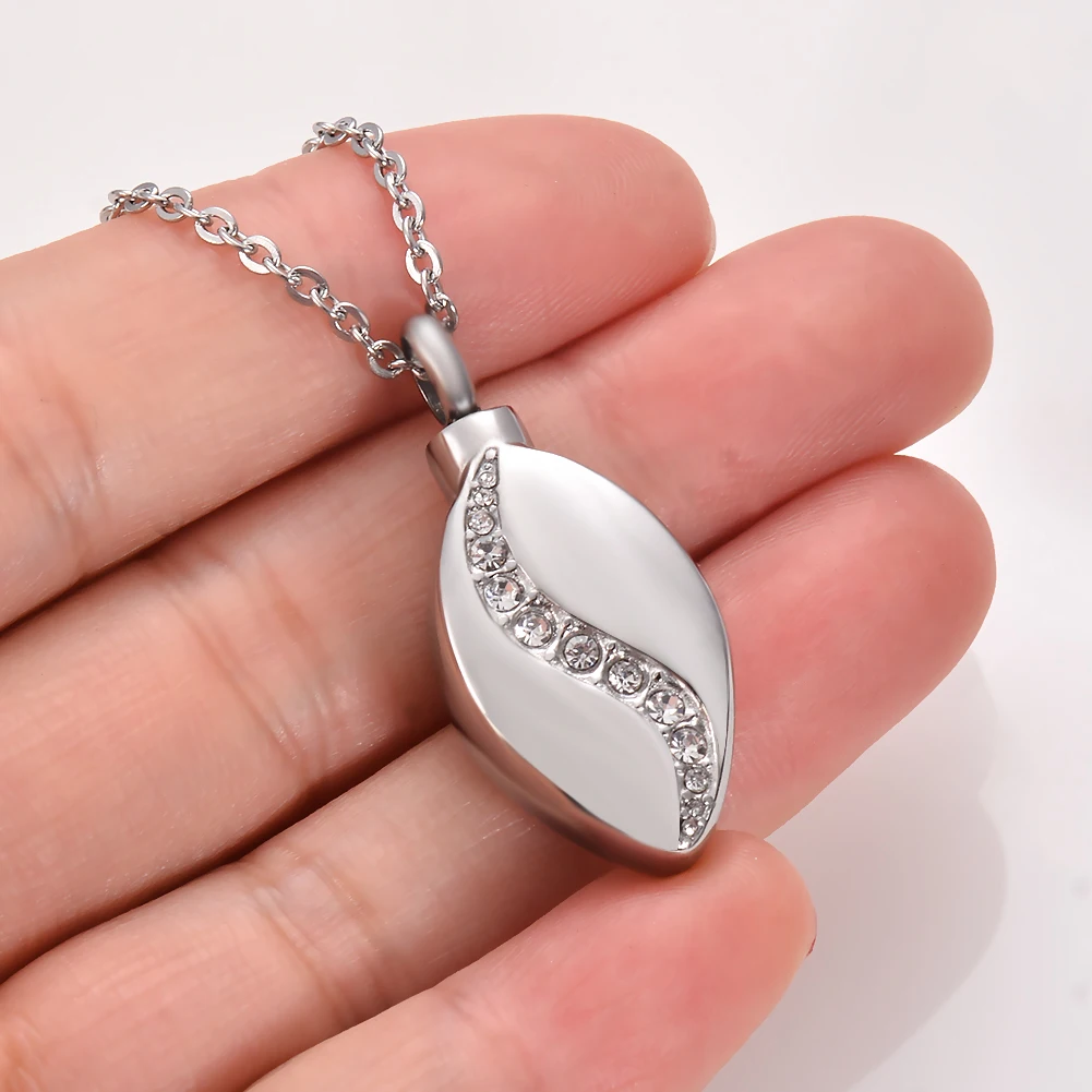 Dropshipping Trendy Stainless Steel Tear Drop Pet Urn Ashes Necklace Pendant Memorial Ash Keepsake Cremation Jewelry