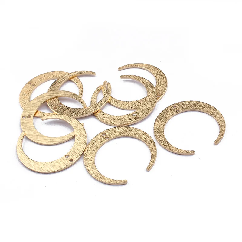 10pcs 27x26mm Raw Brass Moon Charms Pendant for DIY Earrings Necklace Bracelet Charms Jewelry Making Handmade Supplies