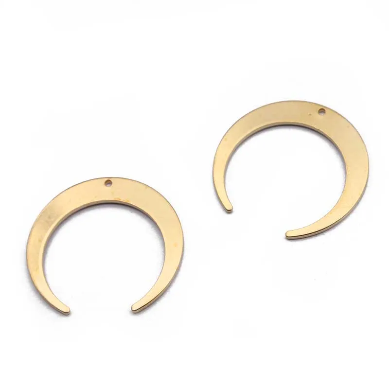 10pcs 27x26mm Raw Brass Moon Charms Pendant for DIY Earrings Necklace Bracelet Charms Jewelry Making Handmade Supplies