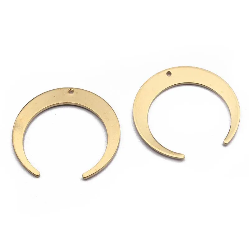 10pcs 27x26mm Raw Brass Moon Charms Pendant for DIY Earrings Necklace Bracelet Charms Jewelry Making Handmade Supplies