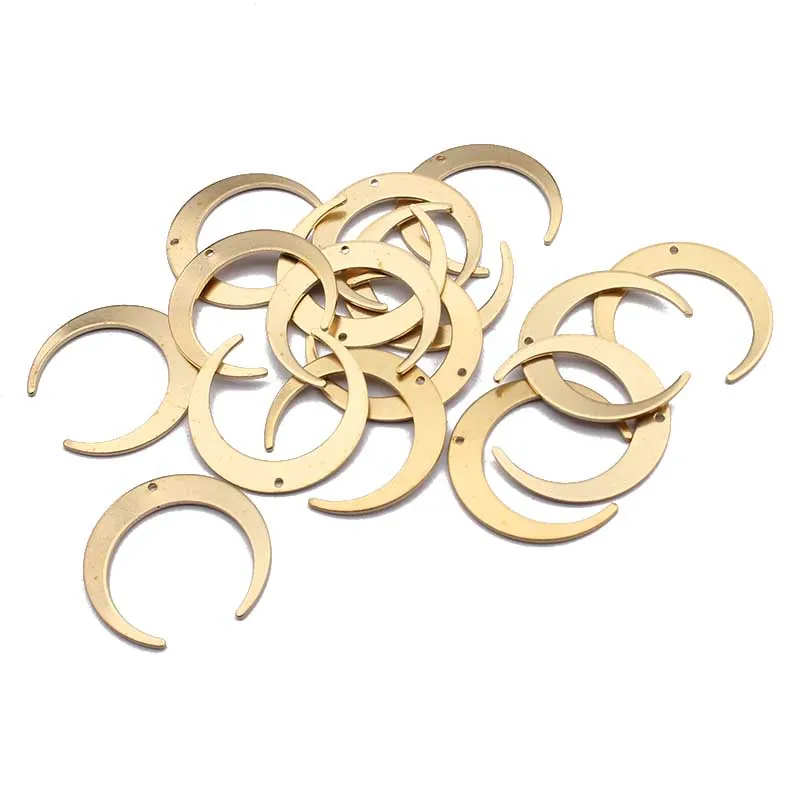 10pcs 27x26mm Raw Brass Moon Charms Pendant for DIY Earrings Necklace Bracelet Charms Jewelry Making Handmade Supplies