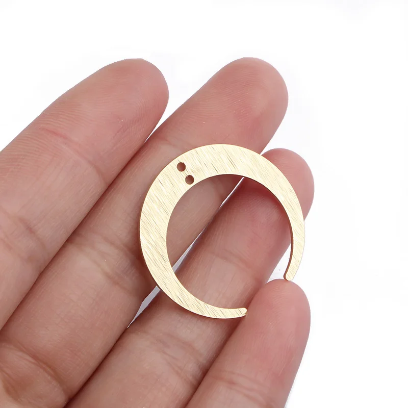 10pcs 27x26mm Raw Brass Moon Charms Pendant for DIY Earrings Necklace Bracelet Charms Jewelry Making Handmade Supplies