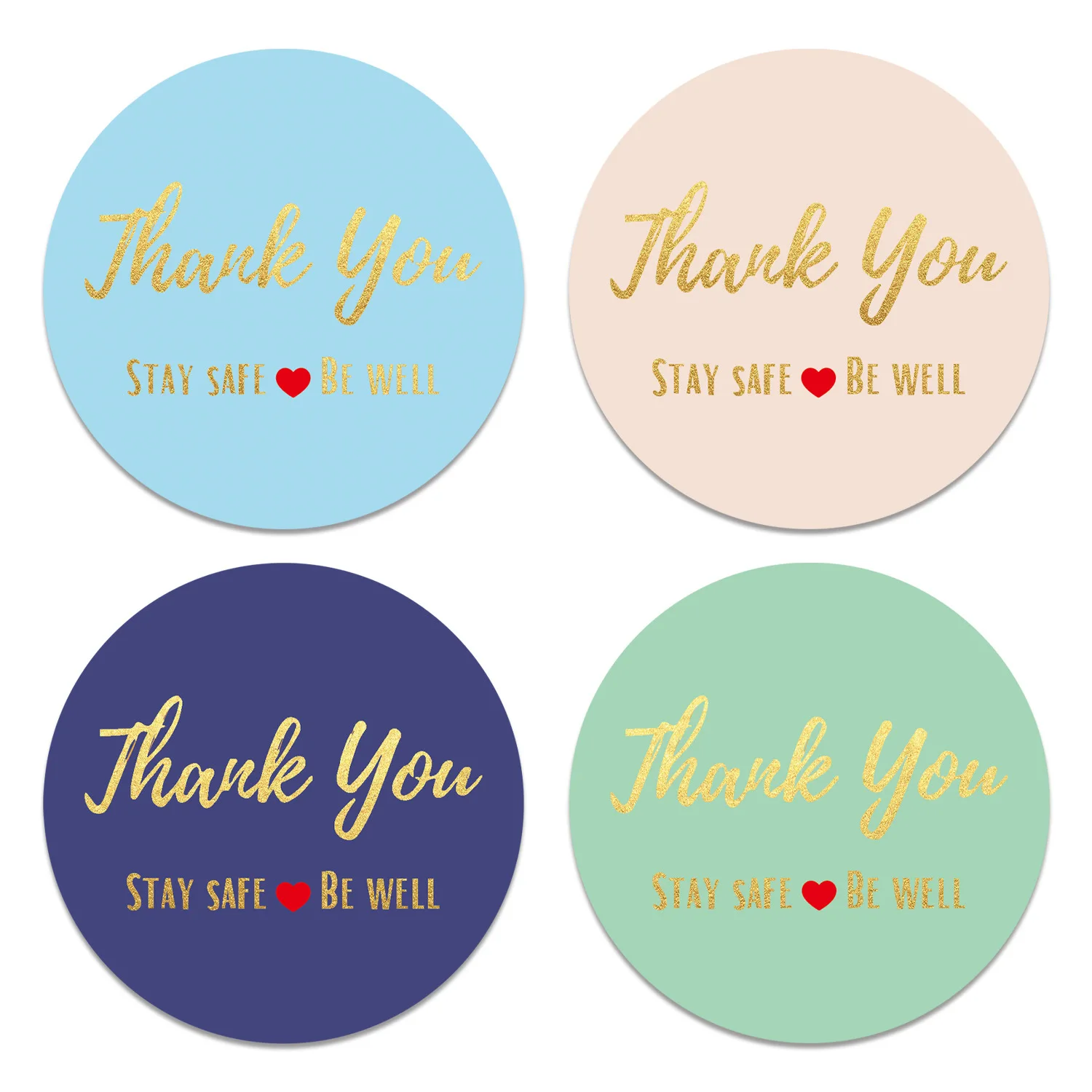Thank You Stickers Seal Labels 50-500PCS Gold Foil Paper Decoration Sticker For Handmade Wedding Gift Labels Stationery 4 Colors