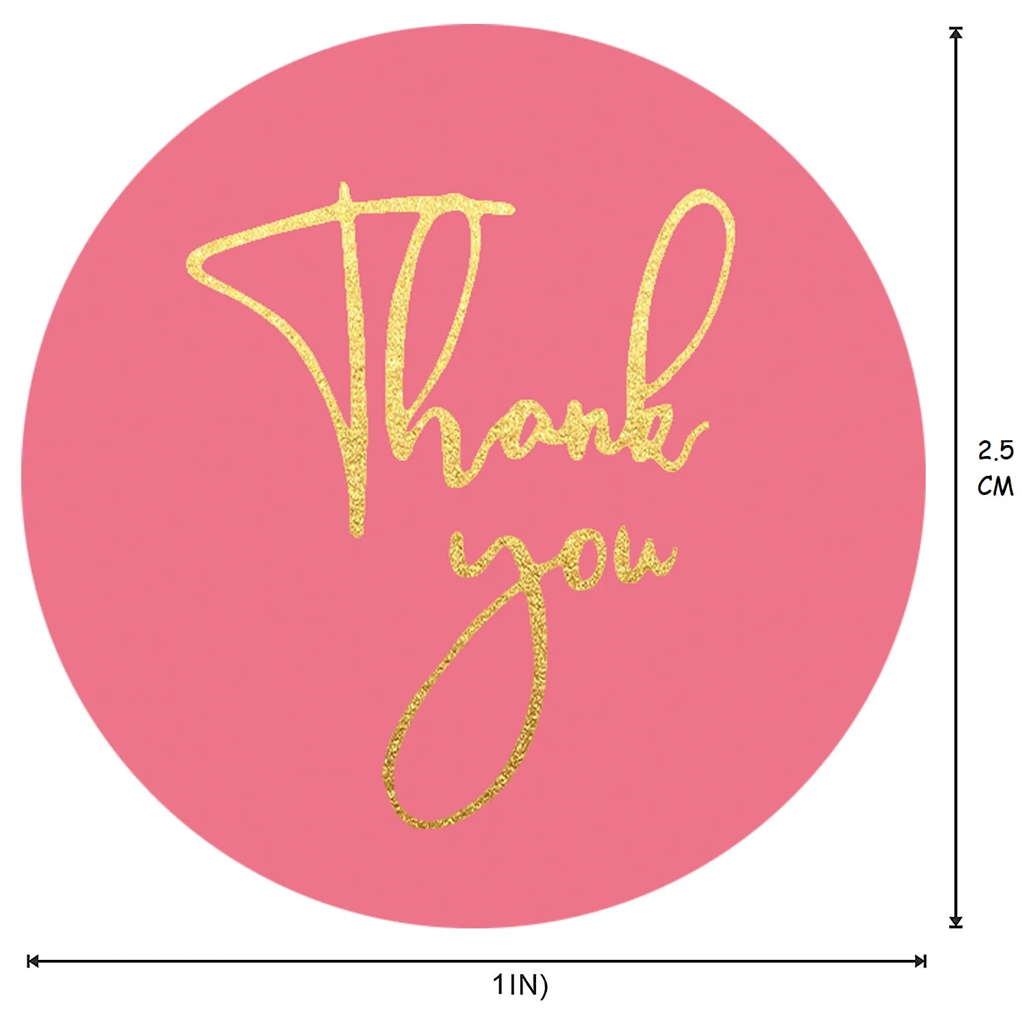 Thank You Stickers Seal Labels 50-500PCS Gold Foil Paper Decoration Sticker For Handmade Wedding Gift Labels Stationery 4 Colors