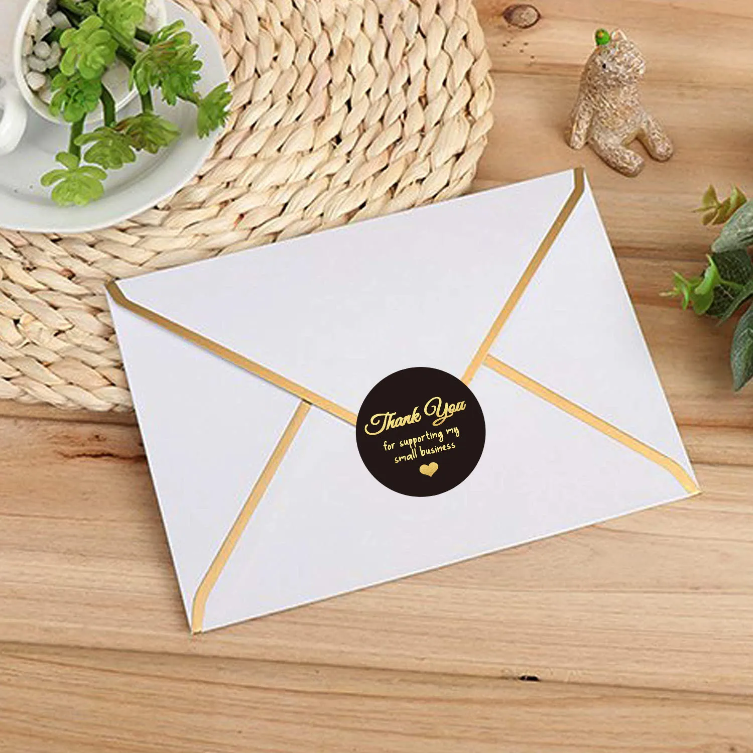 Thank You Stickers Seal Labels 50-500PCS Gold Foil Paper Decoration Sticker For Handmade Wedding Gift Labels Stationery 4 Colors