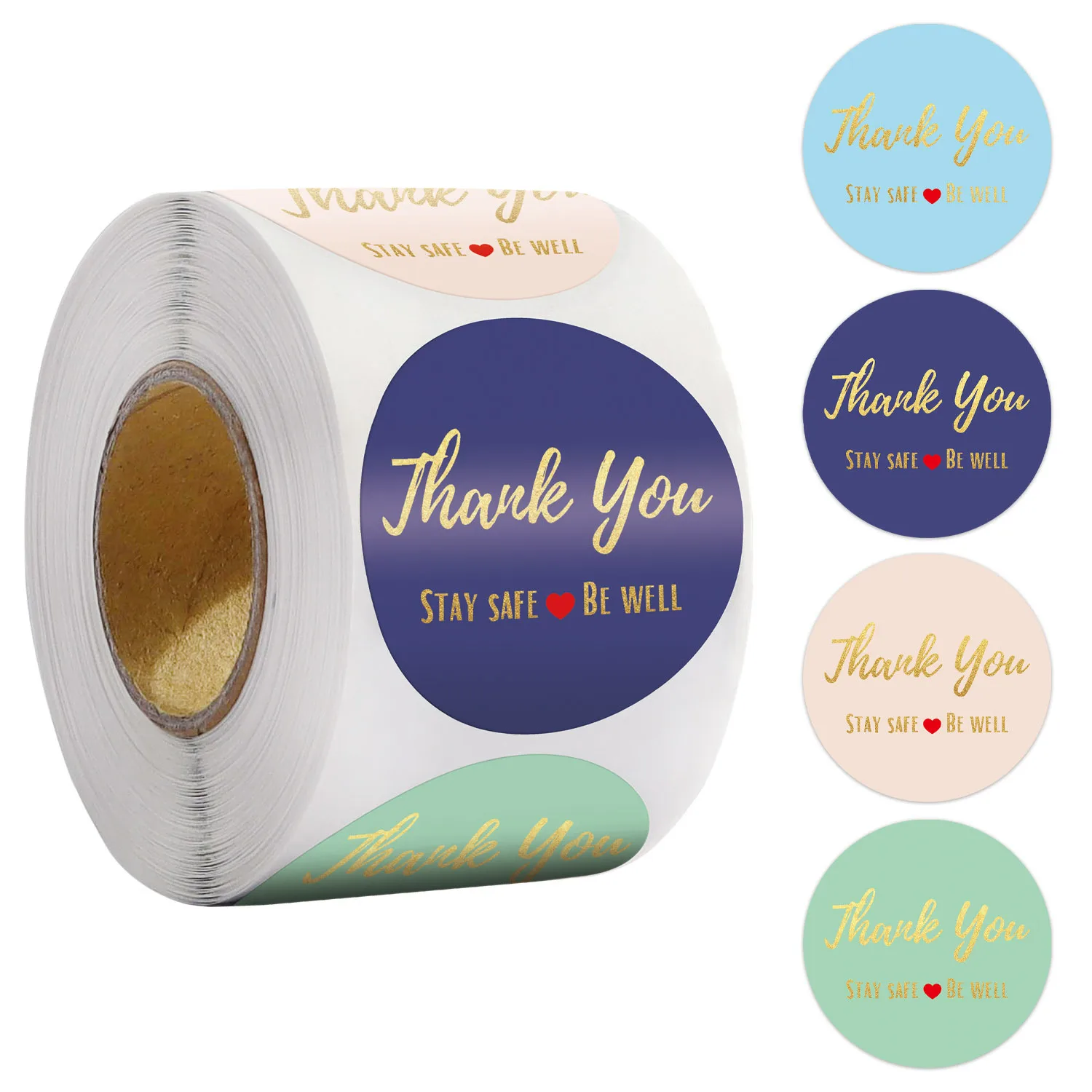 Thank You Stickers Seal Labels 50-500PCS Gold Foil Paper Decoration Sticker For Handmade Wedding Gift Labels Stationery 4 Colors