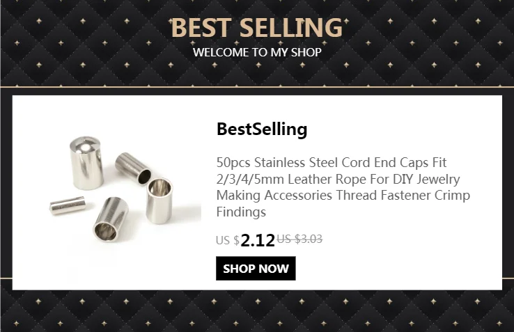 50pcs/lot Stainless Steel End Caps 2/3/4/5mm Hole fitting Leather Rope Cord Thread End Crimping For DIY Bracelet Jewelry Making
