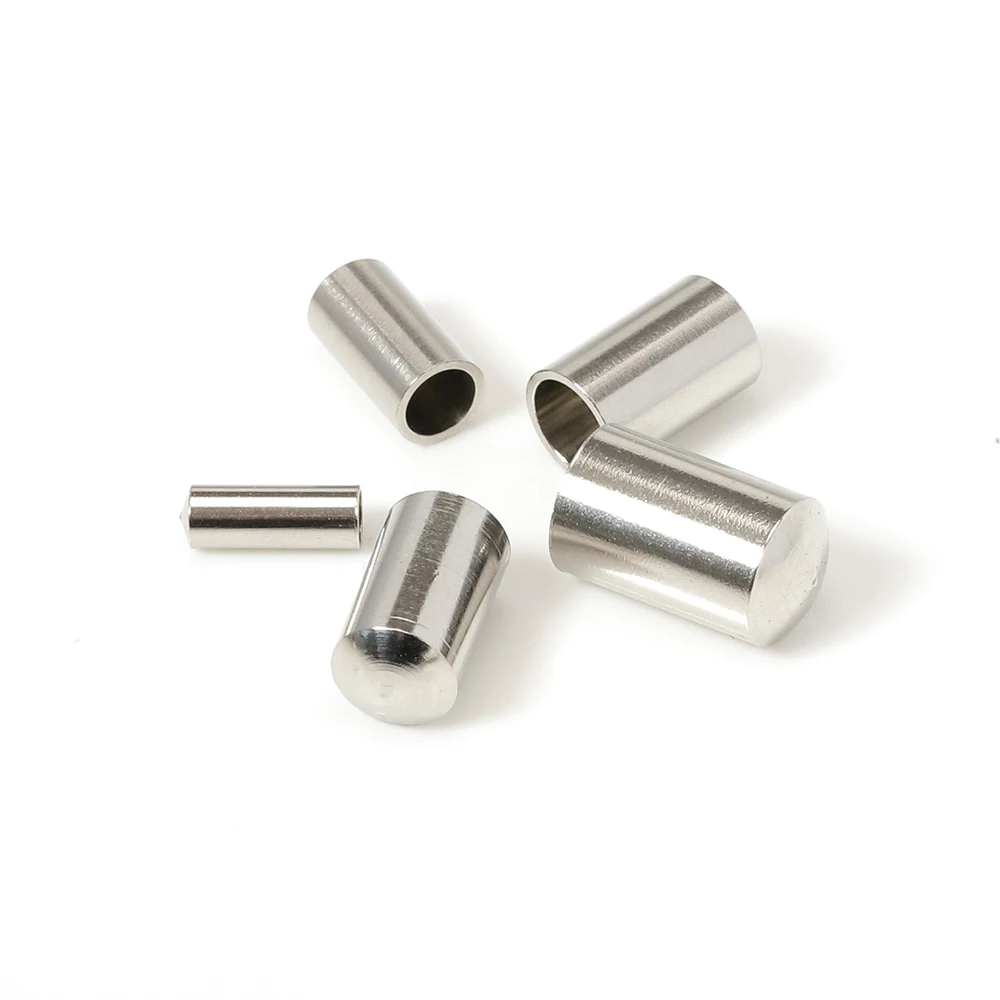 50pcs/lot Stainless Steel End Caps 2/3/4/5mm Hole fitting Leather Rope Cord Thread End Crimping For DIY Bracelet Jewelry Making