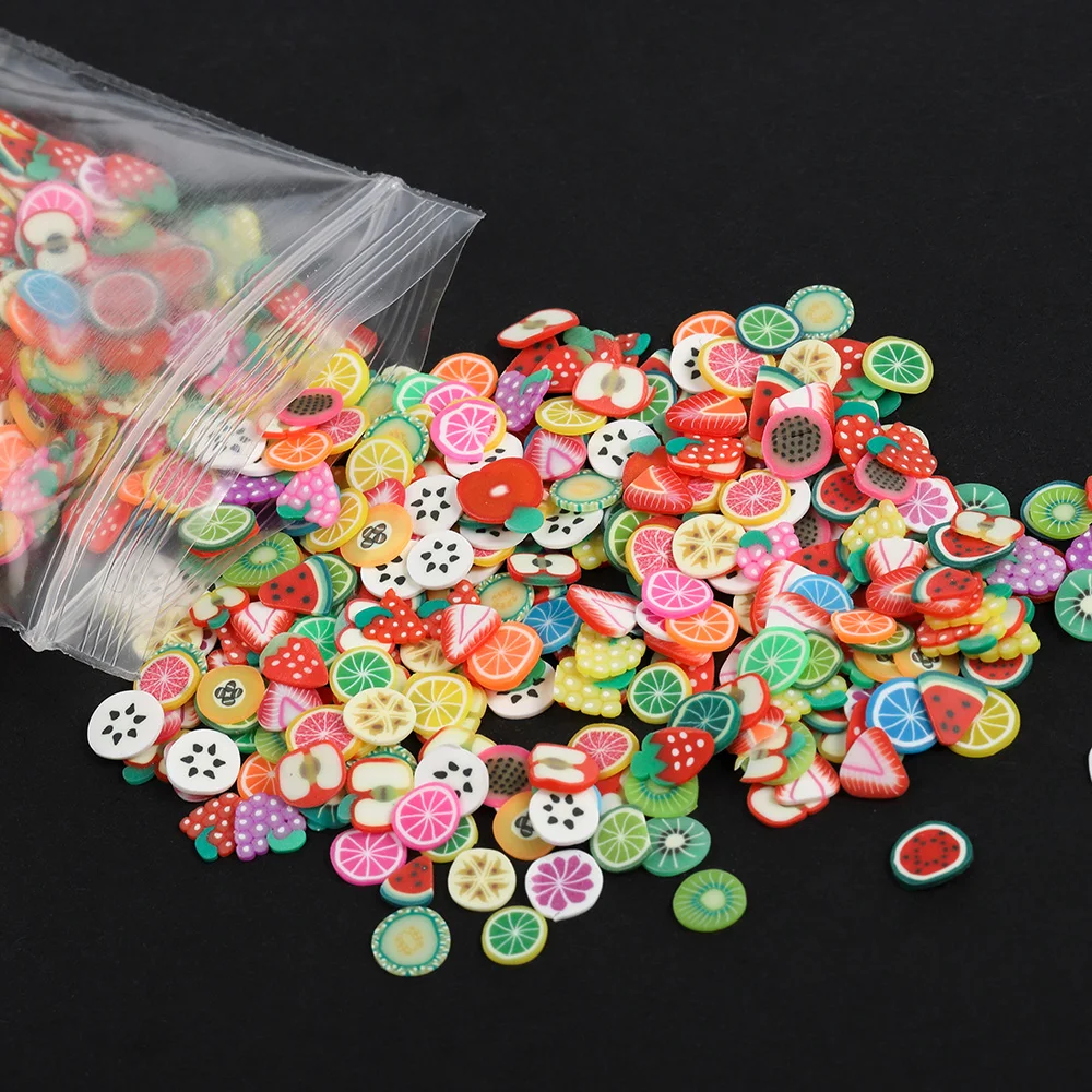 1000-3000pcs Mix Fruit Soft Clay Slime Animal Flower Slice Resin Filler for Nail Art Epoxy Mold DIY Craft Making Wholesale