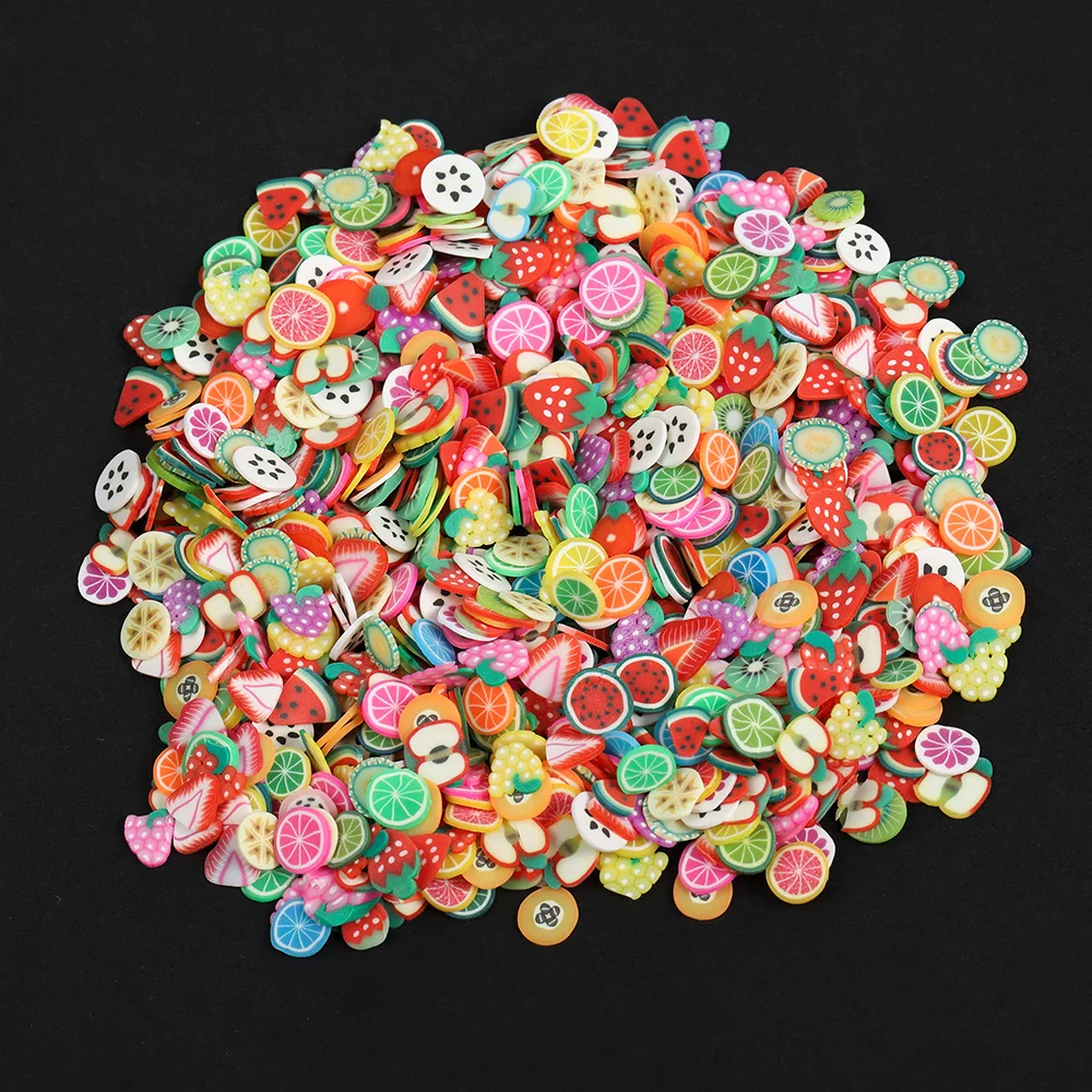 1000-3000pcs Mix Fruit Soft Clay Slime Animal Flower Slice Resin Filler for Nail Art Epoxy Mold DIY Craft Making Wholesale