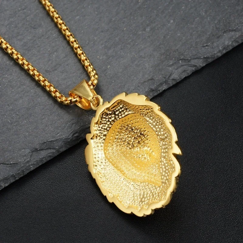 New Style Animal Long Hair Lion Head Pendant Necklace for Men Fashion Sliding Animal Hanging Necklace Neck Chains Accessories