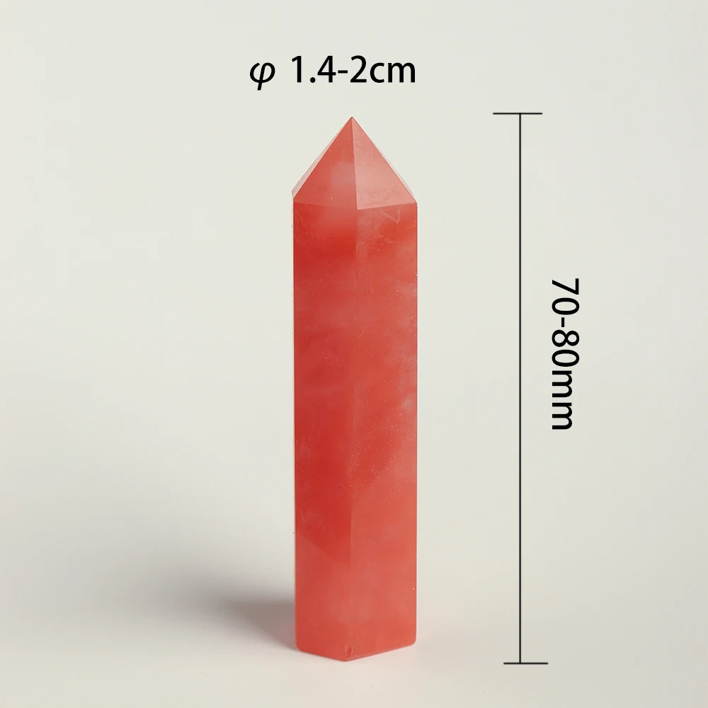 7-8cm Natural Crystal Point Quartz Rainbow Wand Crystal Column Rose Quartz Rock Mineral Specimen Home Decor Reiki Healing stone