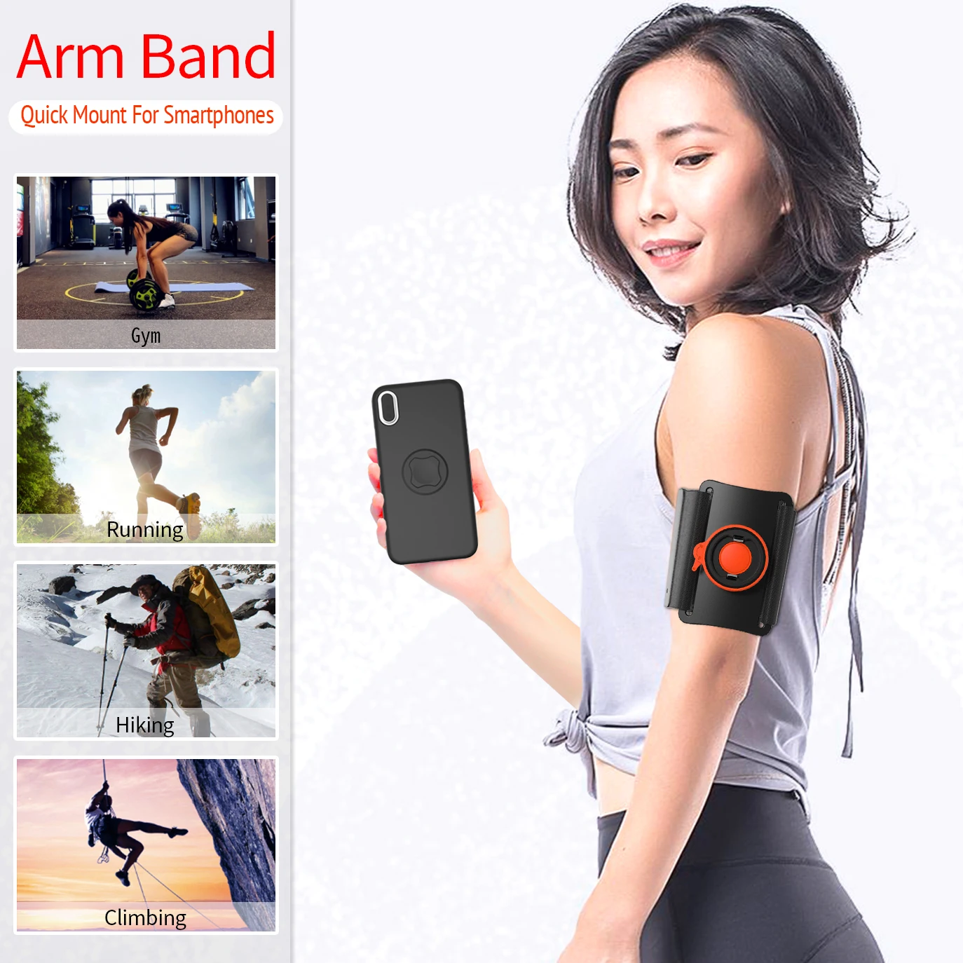 Outdoor Wristband Armbands Phone Holder Running Climbing Fitness Arm Band Wrist Case Stand Lock Men Women for iPhone Xiaomi