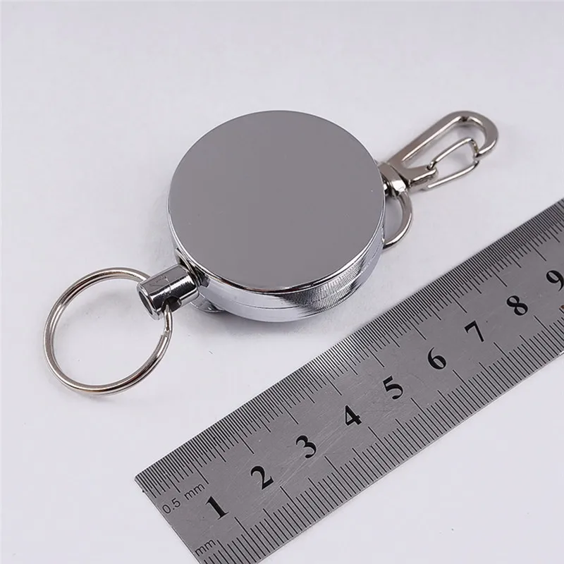 Resilience Steel Wire Rope Elastic Keychain Recoil Sporty Retractable Alarm Key Ring Anti Lost Yoyo Ski Pass ID Card