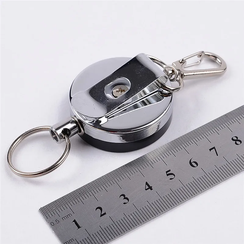 Resilience Steel Wire Rope Elastic Keychain Recoil Sporty Retractable Alarm Key Ring Anti Lost Yoyo Ski Pass ID Card