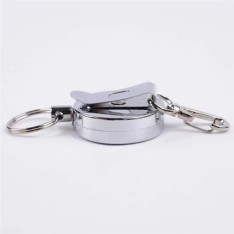 Resilience Steel Wire Rope Elastic Keychain Recoil Sporty Retractable Alarm Key Ring Anti Lost Yoyo Ski Pass ID Card