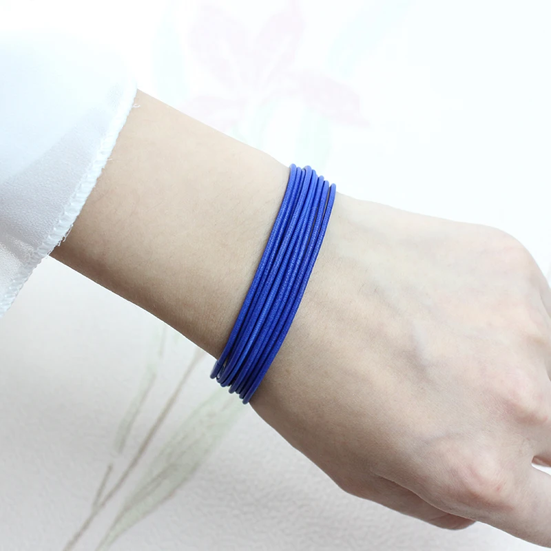 New Fashion Jewelry Women's Gift Carbon Steel Material Diameter 1.7mm Spring Screw Head Can Open Elastic Color Spring Bracelet