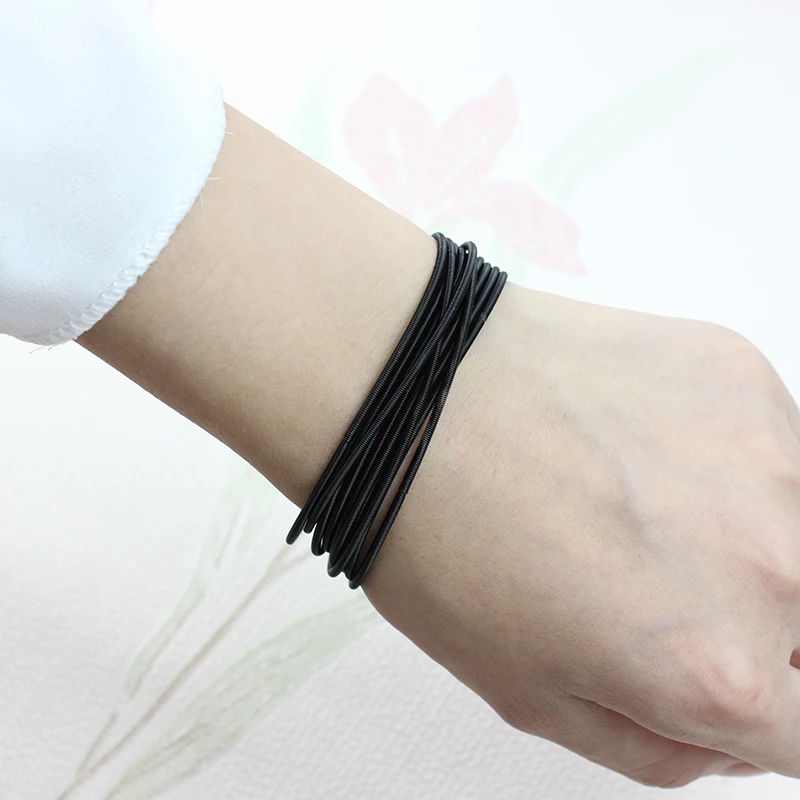 New Fashion Jewelry Women's Gift Carbon Steel Material Diameter 1.7mm Spring Screw Head Can Open Elastic Color Spring Bracelet