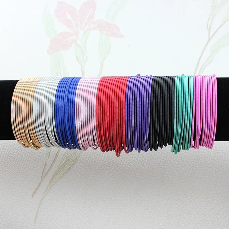 New Fashion Jewelry Women's Gift Carbon Steel Material Diameter 1.7mm Spring Screw Head Can Open Elastic Color Spring Bracelet