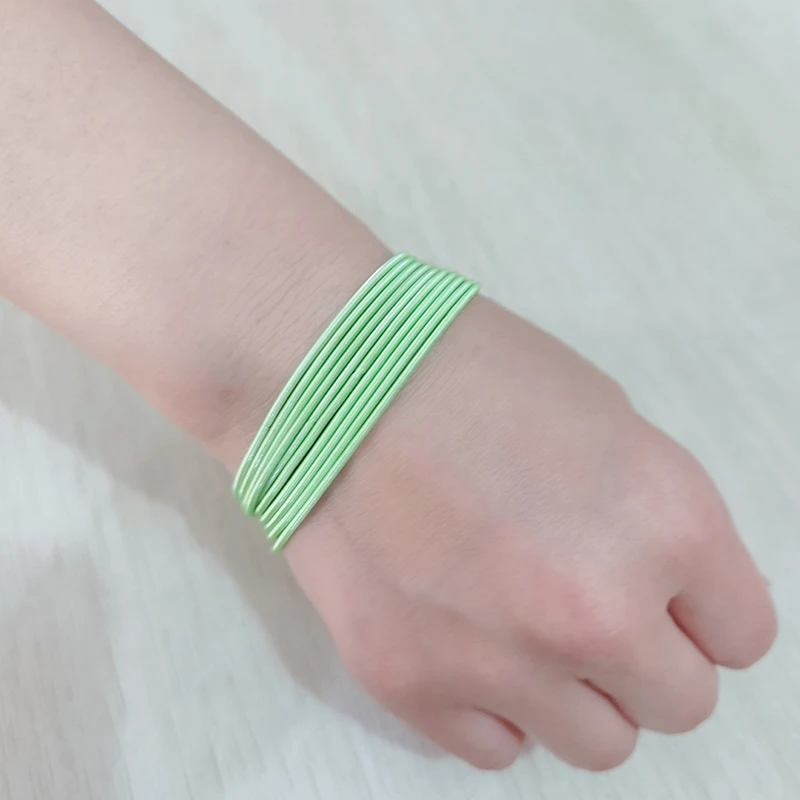 New Fashion Jewelry Women's Gift Carbon Steel Material Diameter 1.7mm Spring Screw Head Can Open Elastic Color Spring Bracelet