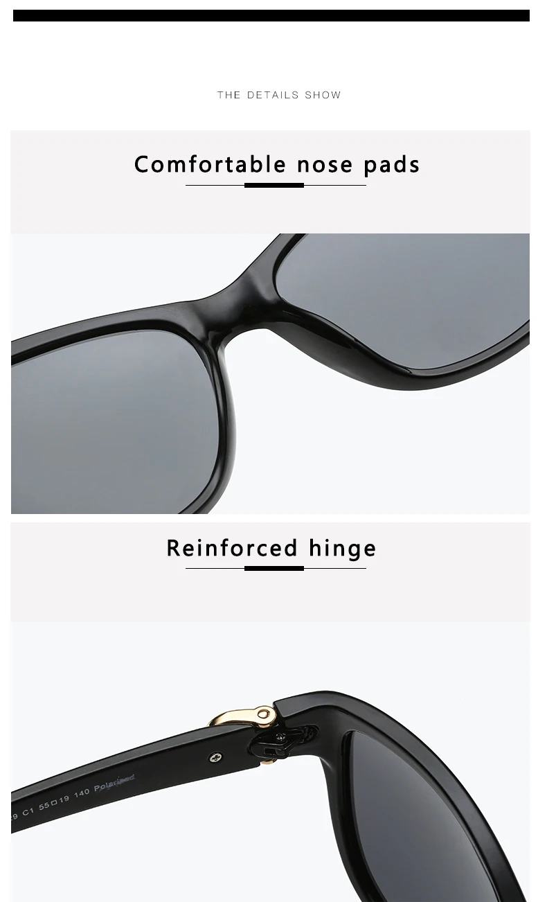 Square Polarized Sunglasses Women Luxury Vintage Brand Design Sun glasses Big Frame Mirror Red Purple Eyewear UV400