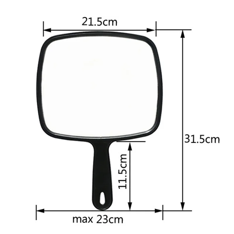 Hairdressing Large Mirror Comfortable Black Handheld Coating Mirror Beauty Makeup Hairdresser Household Looking Glass
