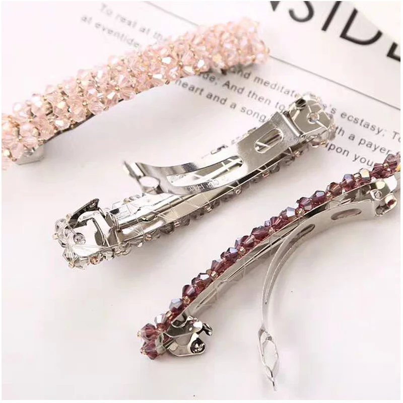 Korean Fashion 7 Colors Crystal Hair Clips Elegant Women Geometric Barrettes Hairpins Girls Headwear Hair Accessories Hairgrips