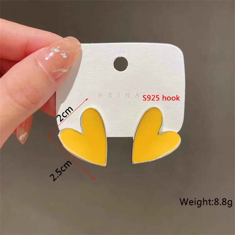 New Fashion Enamel Women Dangle Earrings Korean Flower Drop Geometric Statement Earrings for Female Wedding Ear Jewelry Aretes