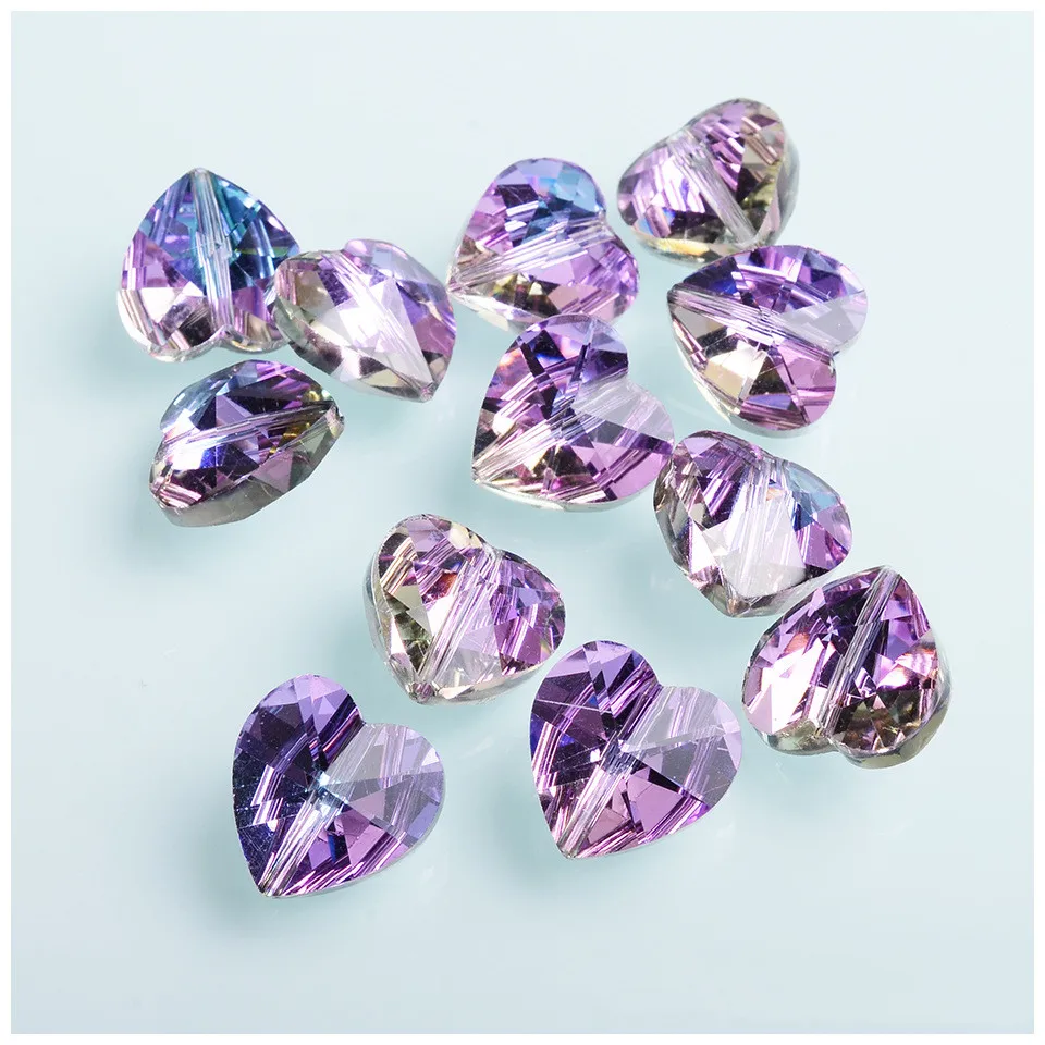 10/14mm Czech Glass Heart Shape Beads for Jewelry Making DIY Earrings Bracelets Necklace Accessories Loose Glaze Glass Beads