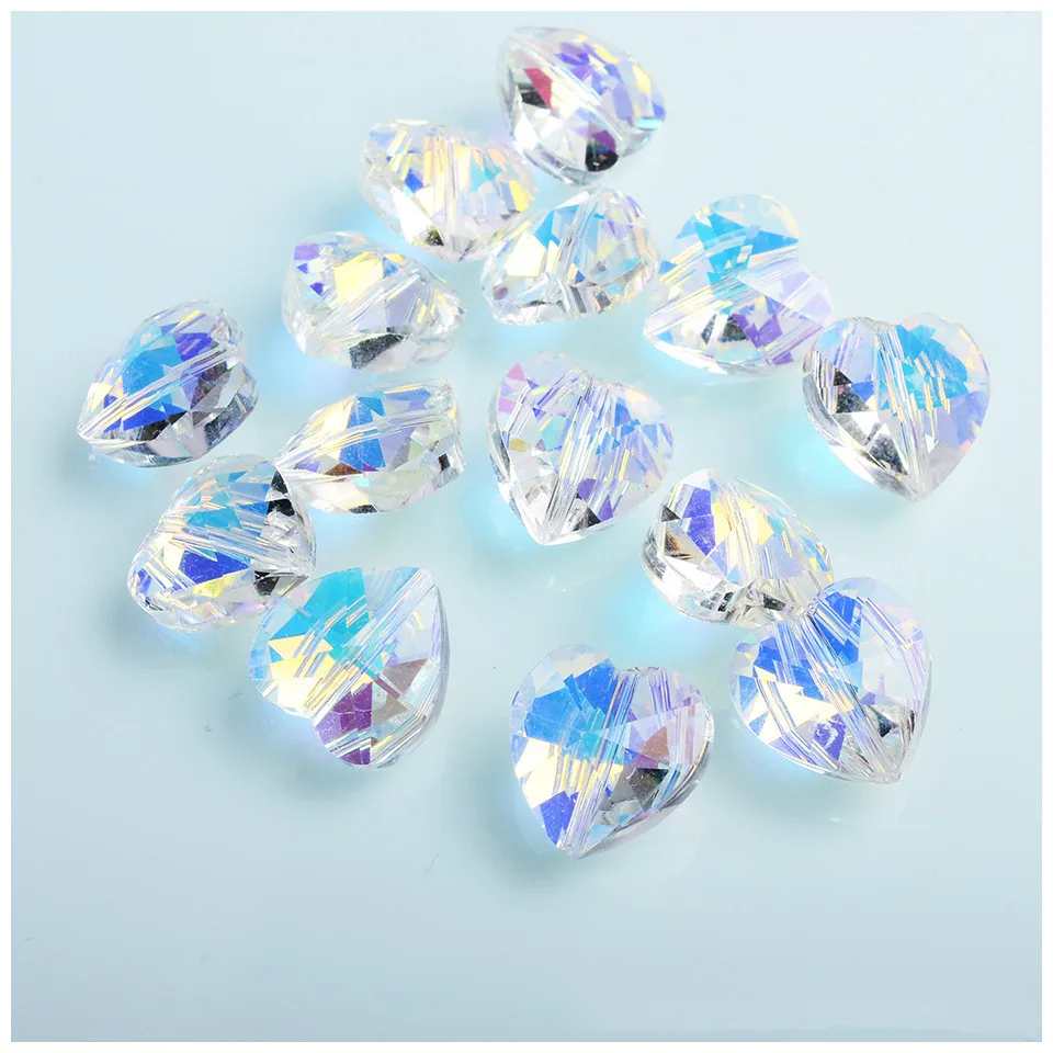 10/14mm Czech Glass Heart Shape Beads for Jewelry Making DIY Earrings Bracelets Necklace Accessories Loose Glaze Glass Beads