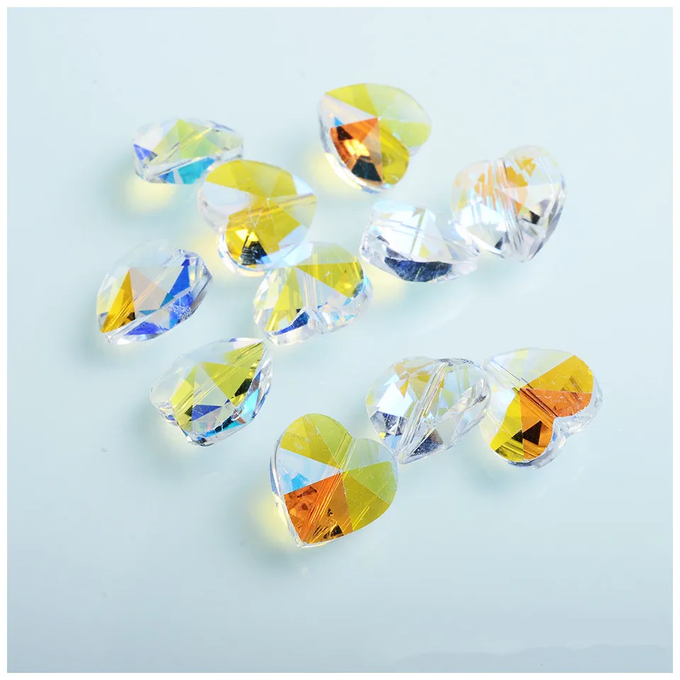 10/14mm Czech Glass Heart Shape Beads for Jewelry Making DIY Earrings Bracelets Necklace Accessories Loose Glaze Glass Beads
