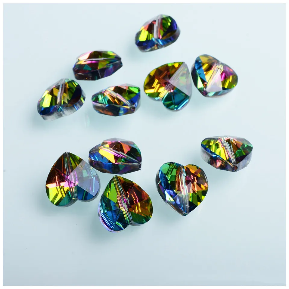 10/14mm Czech Glass Heart Shape Beads for Jewelry Making DIY Earrings Bracelets Necklace Accessories Loose Glaze Glass Beads