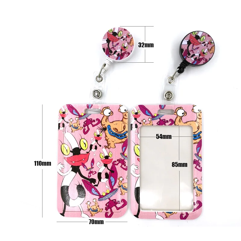 Ohh Real Monsters Cute Credit Card Cover Lanyard Bags Retractable Badge Reel Student Nurse Exhibition Enfermera Name Clips Card