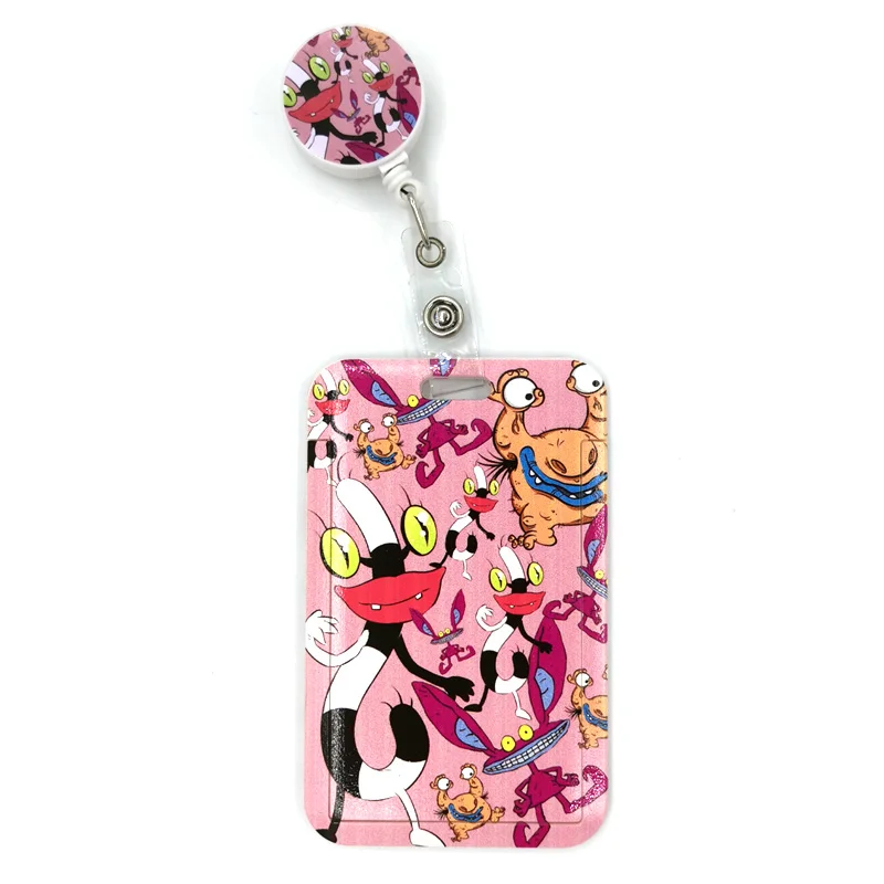 Ohh Real Monsters Cute Credit Card Cover Lanyard Bags Retractable Badge Reel Student Nurse Exhibition Enfermera Name Clips Card
