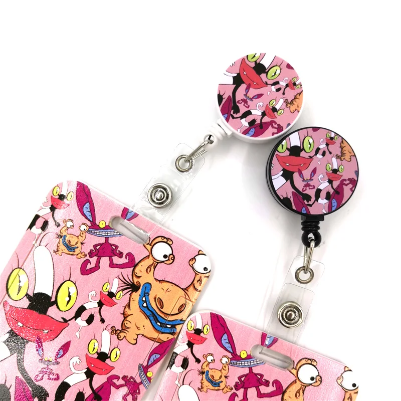 Ohh Real Monsters Cute Credit Card Cover Lanyard Bags Retractable Badge Reel Student Nurse Exhibition Enfermera Name Clips Card