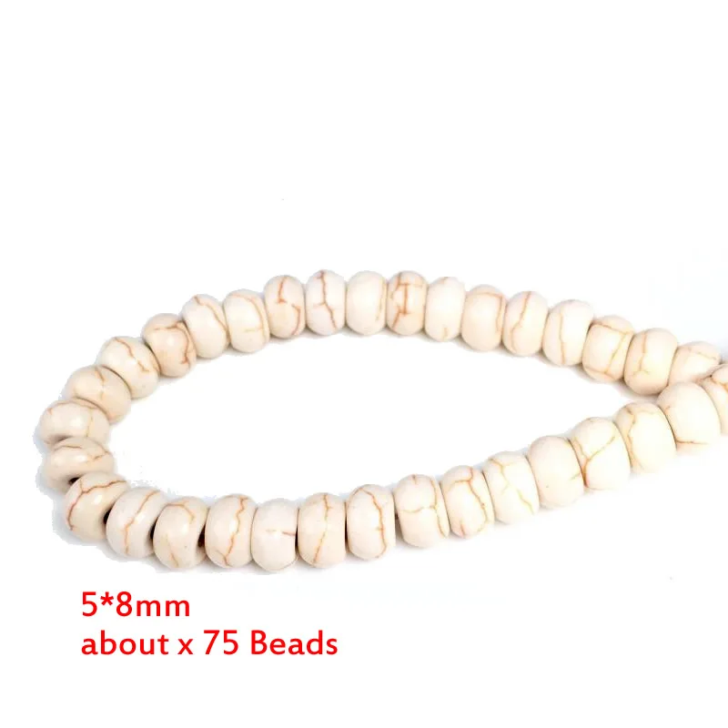 Teardrop Oval Rice Beads White Turquoises Howlite Beads for Jewelry Bracelet Making DIY Accessories Spacer 15inche
