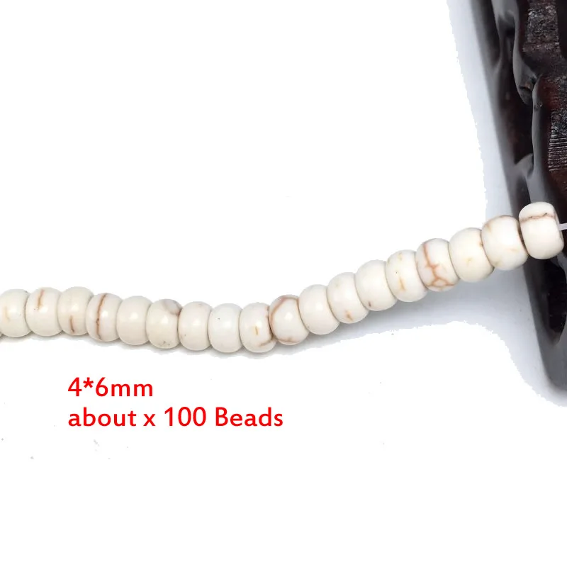 Teardrop Oval Rice Beads White Turquoises Howlite Beads for Jewelry Bracelet Making DIY Accessories Spacer 15inche
