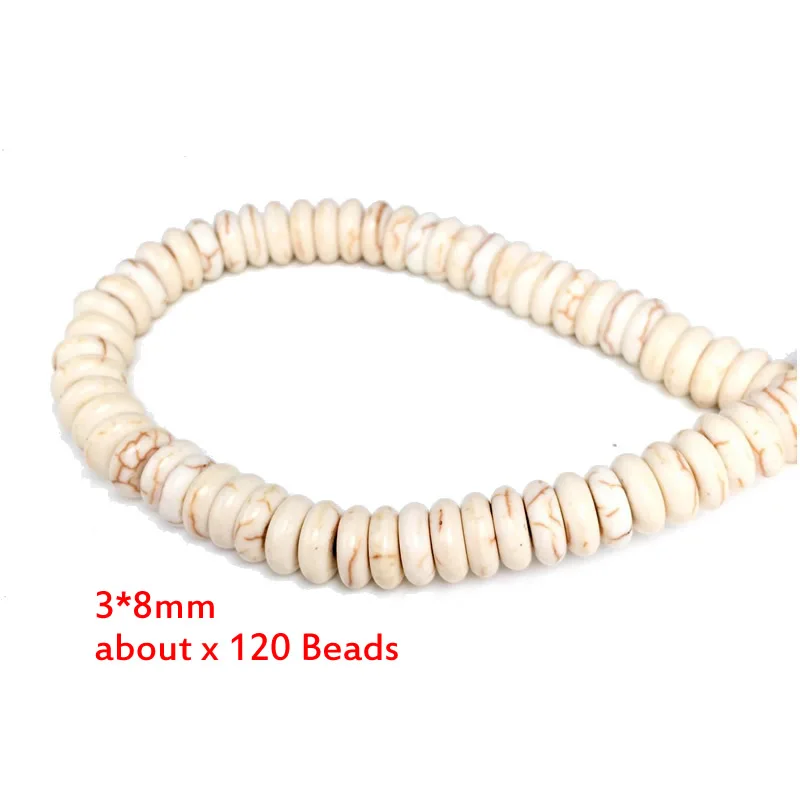 Teardrop Oval Rice Beads White Turquoises Howlite Beads for Jewelry Bracelet Making DIY Accessories Spacer 15inche