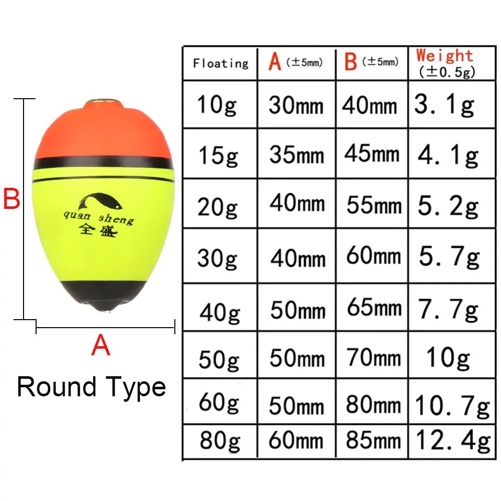 EVA Sea Rock Long/oval Buoyancy Cat Fish Bobber Eva Foam Ball Boia Night Fishing Float Plastic 8/10/15/20/30/40/50/60/80/100g